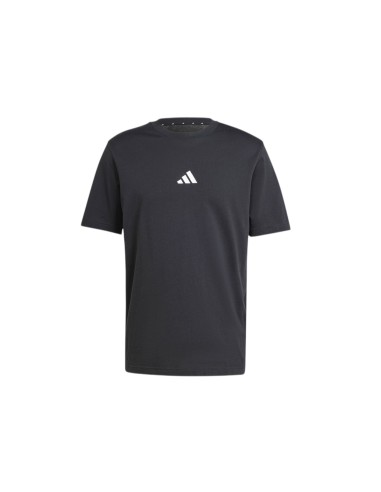 T-shirt Adidas nera logo bianco