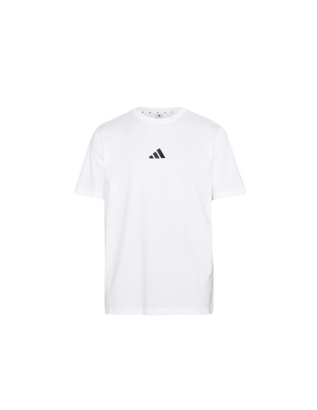 T-shirt Adidas bianca logo nero